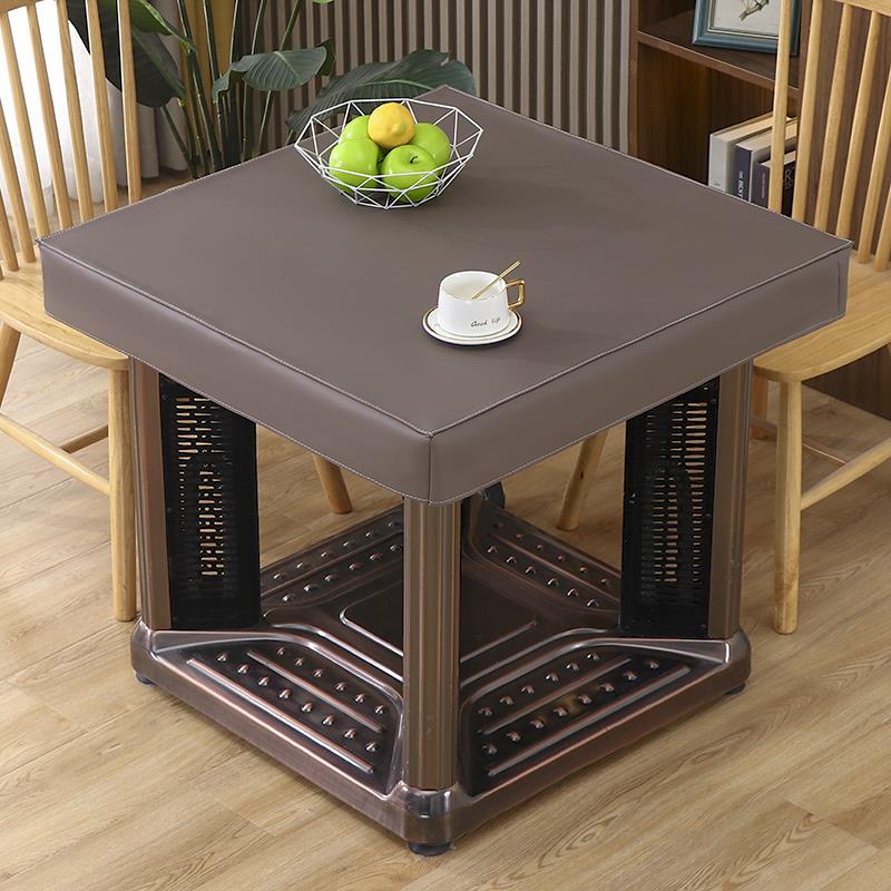 烤火桌面垫PU皮桌套防水罩