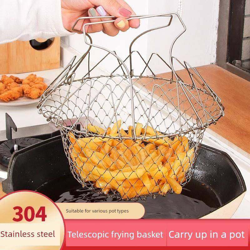 不锈钢油炸篮折叠304漏网厨房滤油筛过滤网勺细网神器,厨房/烹饪用具,漏勺/滤网勺,淘宝优惠券,粉丝福利购,淘宝优惠卷