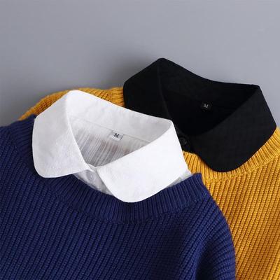 假领子女棉质衬衣圆领通勤