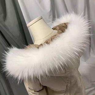 羽绒服帽子毛领单卖可拆卸专用大衣毛子派克服衣服灰色的女