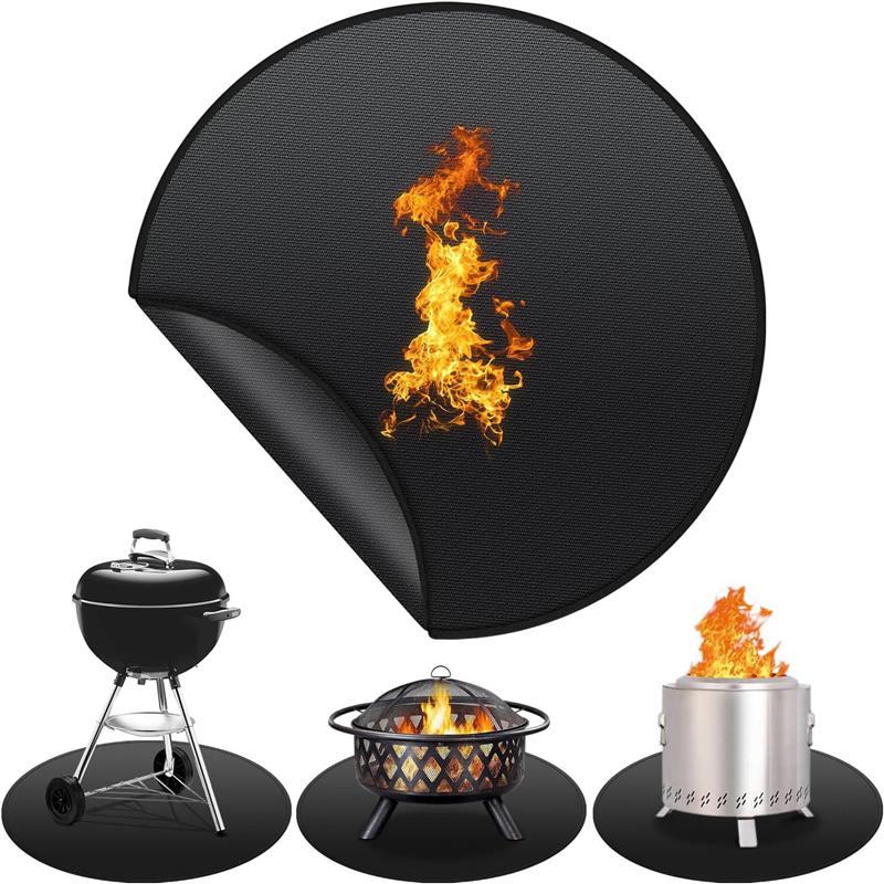 黑色圆形烧烤垫防火垫耐高