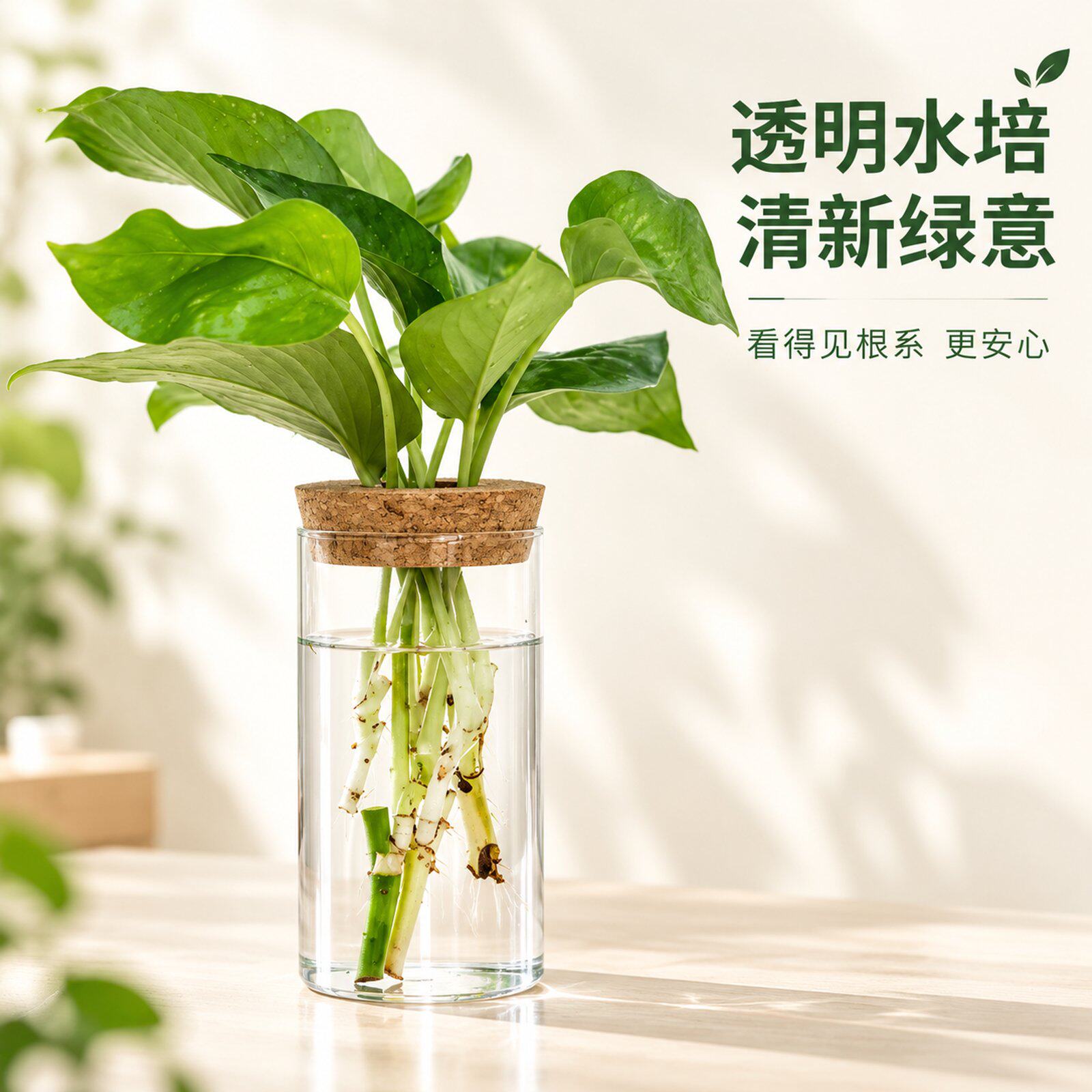 水培花盆透明简约创意植物玻璃花瓶水养绿萝九里香罗汉松盆栽插花