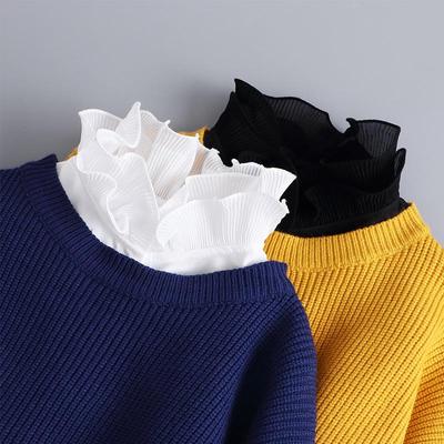 假领子新款春冬季女式荷叶