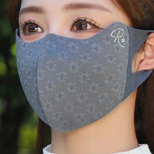 防冻脸保暖口罩2025新款蕾丝女秋冬季百搭防寒防风眼角电动车加厚