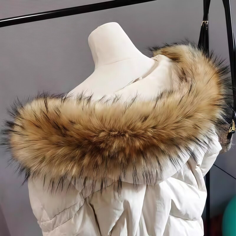 仿真大毛领帽子羽绒服加厚通用帽