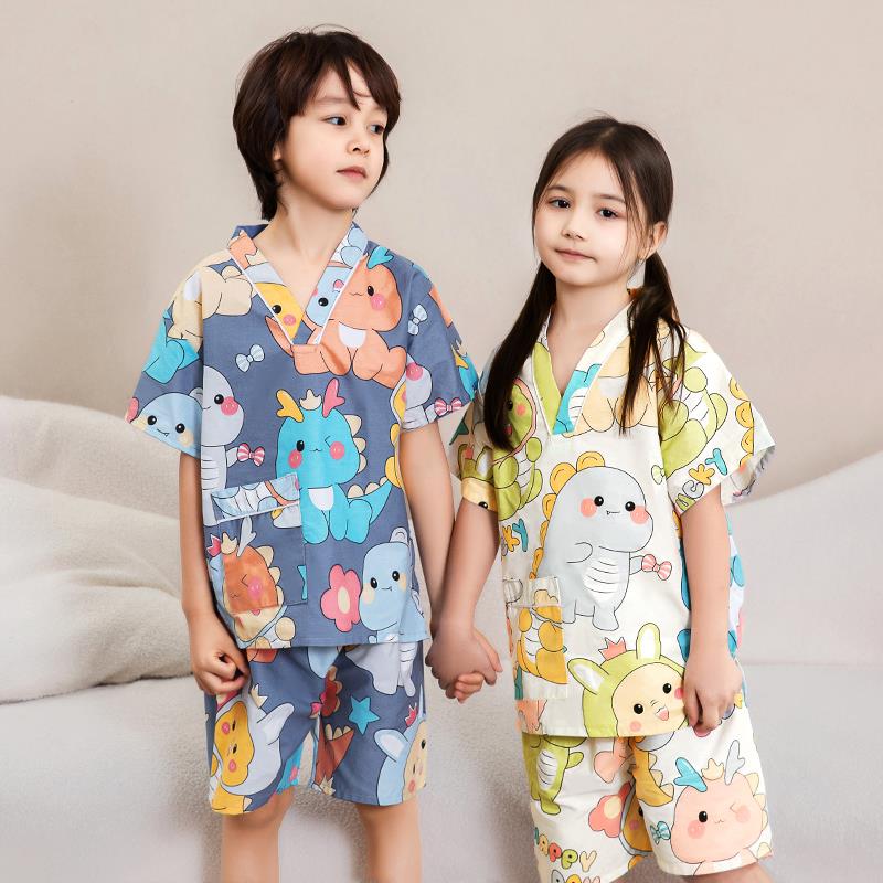 洗浴汗蒸服儿童女纯棉宝宝