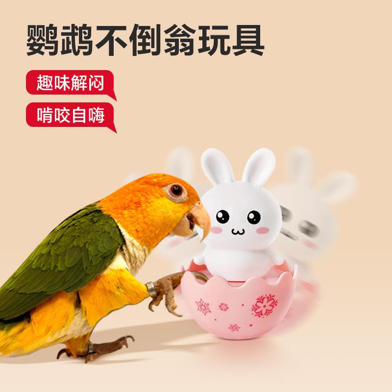 鹦鹉解闷啃咬玩具自嗨不倒