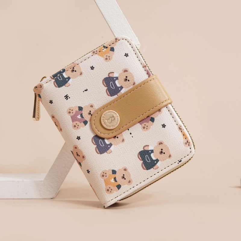 新款学生短款钱包卡通小熊零钱包