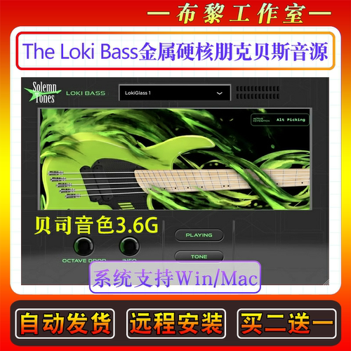 Solemn Tones The Loki Bass金属硬核朋克贝斯音源插件摇滚电贝司
