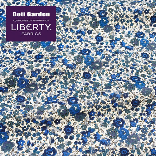 伯缇花园 Liberty 利伯缇艾玛与乔治娜蓝色碎花面料纯棉进口100支
