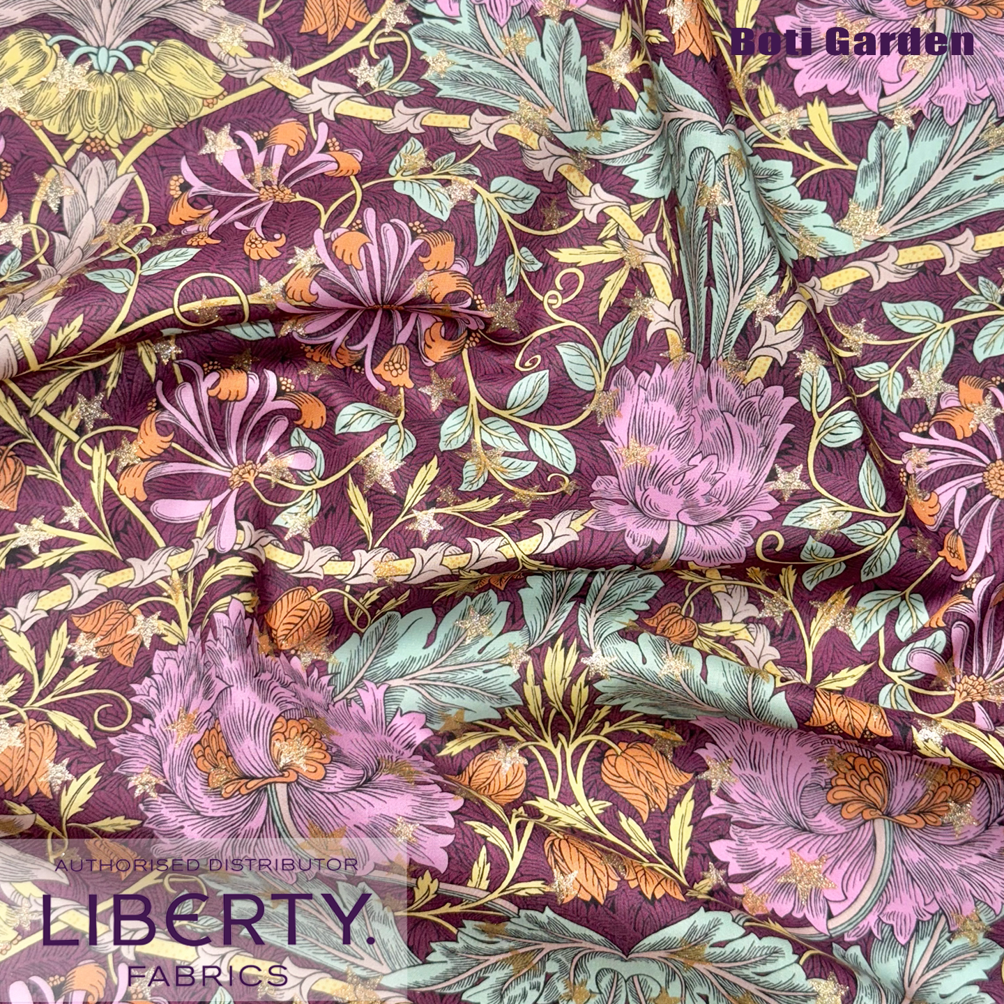 英国Liberty塔纳金粉MARCHSPARKLE三月闪耀100支棉面料布料进口