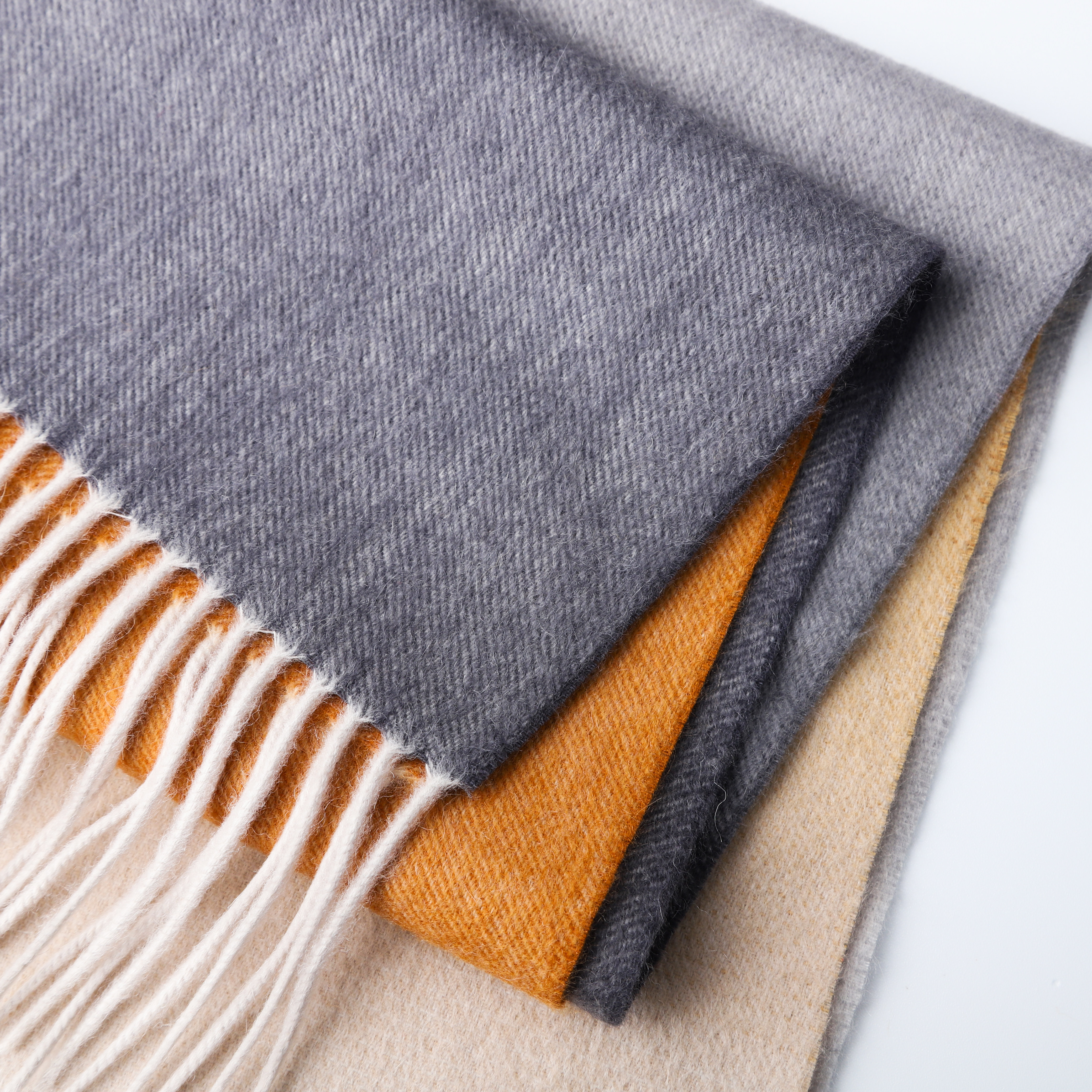 noboriya纯山羊绒围巾秋冬渐变色流苏披肩高级感成人儿童围巾