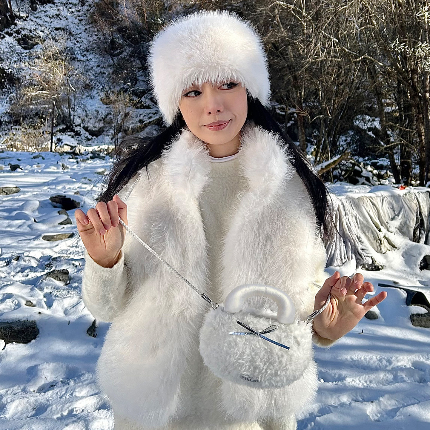 7THLAT纯手作编织毛绒绒单肩包包女冬季可爱毛球小众设计斜挎包,箱包皮具/热销女包/男包,单肩包,淘宝优惠券,粉丝福利购,淘宝优惠卷