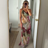 dress性感挂脖法式 Sexy 开叉连衣裙女 French slit neck hanging