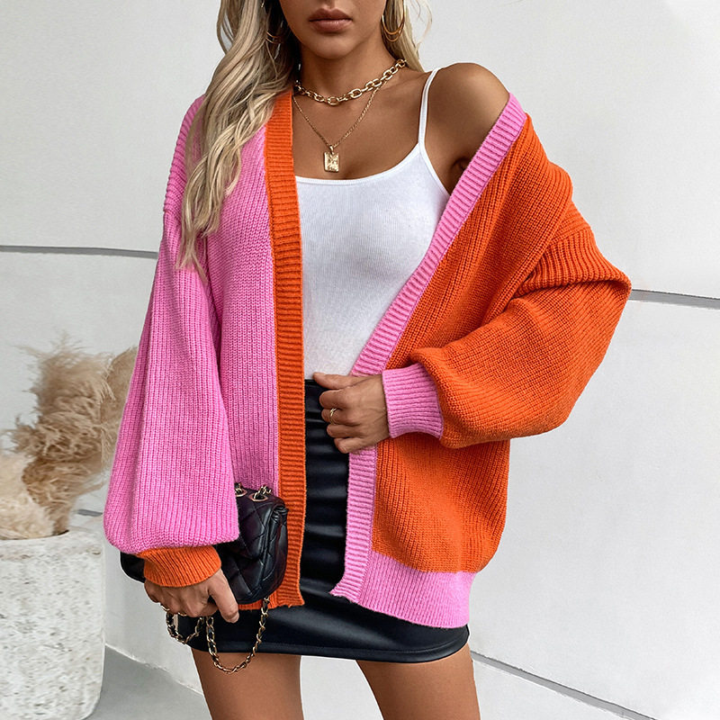 Loose long sleeved knitted cardigan jacket宽松针织开衫外套女