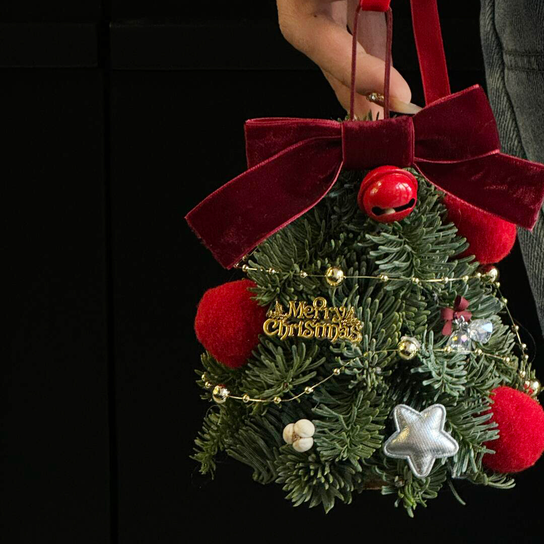 香桔圣诞装饰品ins风小型圣诞树摆件diy铃铛车挂居家客厅桌面布置