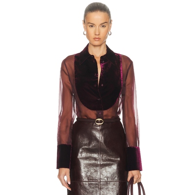[春季新品]retrofete LIANA 上装 酒红色REVOLVE小众新款