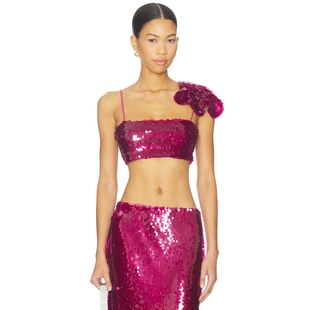Mother of All MELA SEQUINS 上装 桃紅色REVOLVE小众新款