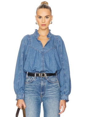 ba&sh LAY 长袖上装 蓝色REVOLVE小众新款