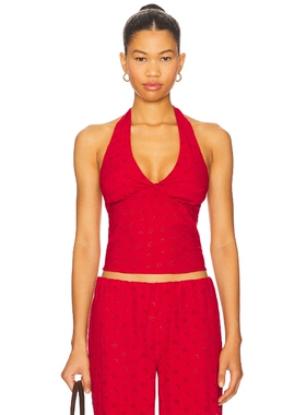 [春节穿搭]Frankies Bikinis CORA 上装红色辣妹风 REVOLVE新款