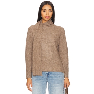 毛衣灰褐色设计感围巾装 HEARTLOOM 新品 饰上衣REVOLVE小众 冬季