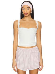 People蕾丝木耳边背心细肩带短款 Free 吊带REVOLVE 店铺主推