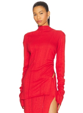 Jade Cropper 上装长袖上衣 红色y2k辣妹风REVOLVE小众新款