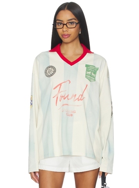 Found 马球衫美式休闲风宽松卫衣撞色翻领长袖T恤上衣REVOLVE新款