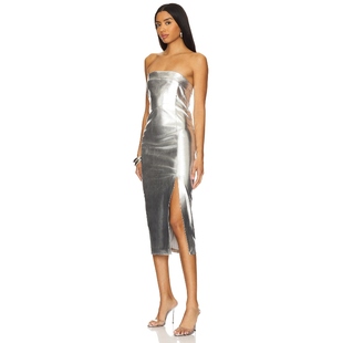 裙子金属银色REVOLVE小众新款 KELLY Olivia Alice