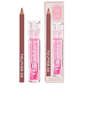 Tower 28 唇线笔润唇膏套装光泽水润感粉色裸唇滋养不黏腻REVOLVE