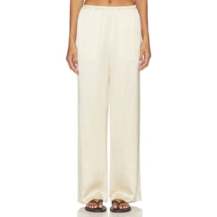 Enza Costa 丝绸缎面短裤 米色REVOLVE小众新款