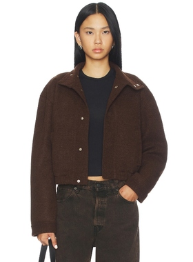 ALL THE WAYS CALEN 夹克 巧克力色 运动复古风REVOLVE小众新款