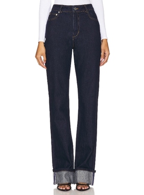 SER.O.YA 丹宁牛仔裤蓝色美式复古REVOLVE小众新款