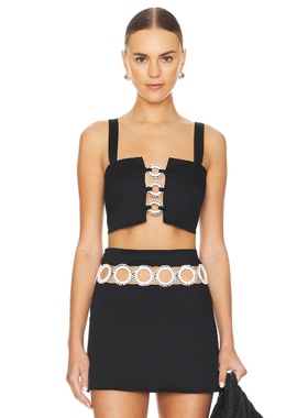 My Beachy Side Square Neck Crop Top 黑色REVOLVE新款