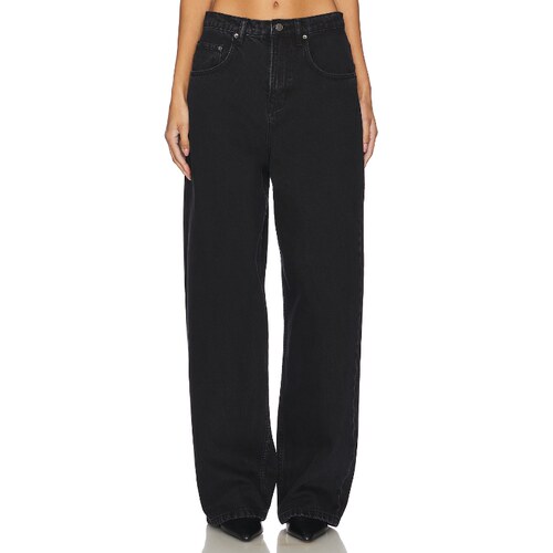 [秋冬新品]GRLFRND 丹宁牛仔裤黑色显瘦直筒裤阔腿裤REVOLVE小众