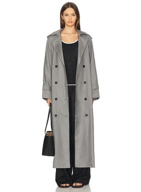 LIONESS 长款收腰双排扣风衣复古老钱风大衣外套REVOLVE小众新款