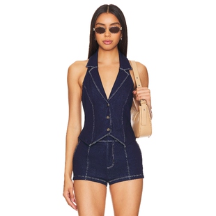 REVOLVE小众新款 牛仔上装 复古丹宁气质马甲上衣 Bikinis Frankies
