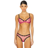 粉色REVOLVE小众新款 mal Tulle fleur Bra Sheer Demi