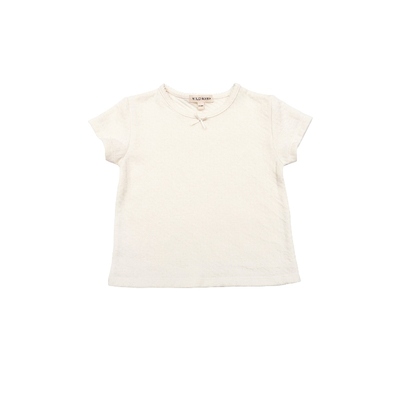 Wild Wawa Kids Pointelle Short Sleeve Tee 奶油色REVOLVE小众