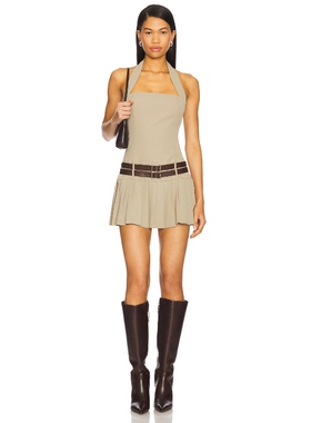 吴映香Lúcia同款Camila Coelho 挂脖露背性感连衣裙女REVOLVE