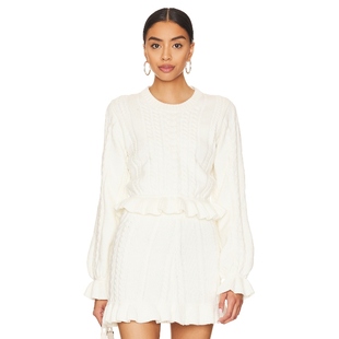 Show 绞花针织毛衣 冬季 白色revolve RIDLEY 新品 Mumu Your