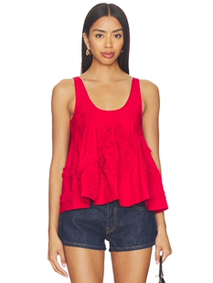 Damson Madder STELLA RUFFLE CAMI 上装 revolve小众新款
