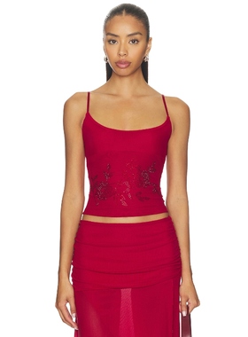 Tiger Mist OCTAVIA 上装 红色 y2k辣妹风REVOLVE小众新款