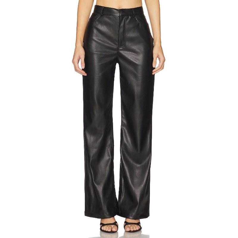 LIONESS 长裤黑色梨形显瘦直筒裤美式休闲风皮裤REVOLVE小众新款,女装/女士精品,休闲裤,淘宝优惠券,粉丝福利购,淘宝优惠卷