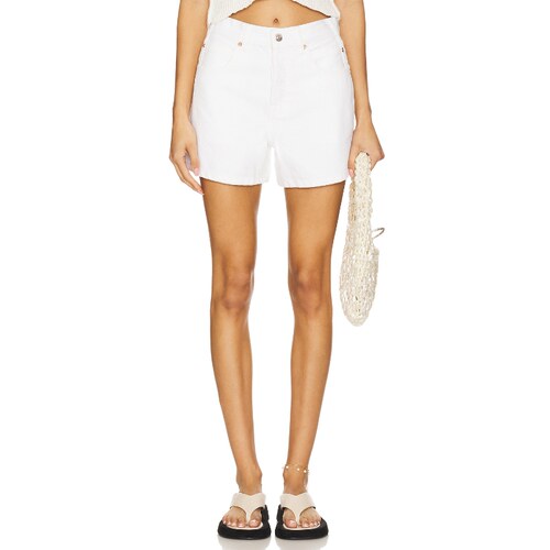 Free People 白色极简风短裤显瘦直筒牛仔短裤REVOLVE