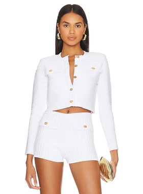 [春季新品]retrofete YOLANDA简约风白色针织开衫REVOLVE冬季保暖