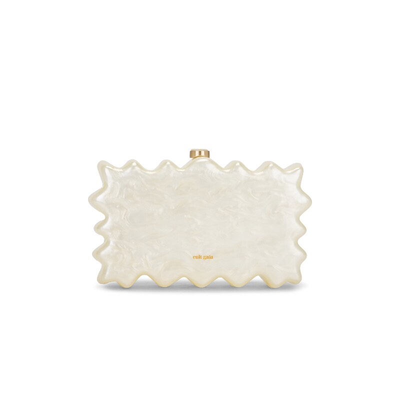 [春季新品]Cult Gaia贝母光泽不规则造型手拿包手包REVOLVE