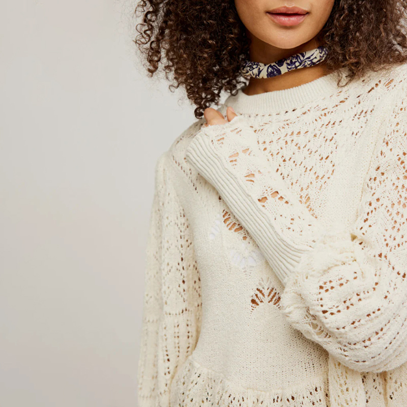 [冬季新品]Free People LUCINDA 毛衣 象牙白REVOLVE小众