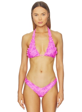 Kulani Kinis LETTUCE EDGE HALTER BIKINI TOP 荷叶边挂脖比基尼