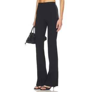 黑色REVOLVE小众新款 Helmut 弹力针织微喇裤 PONTE Lang